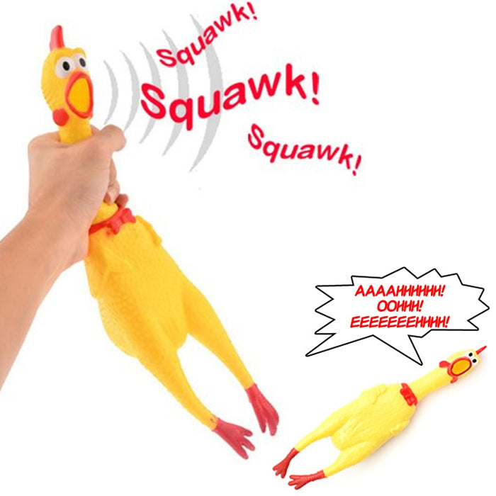 Large Fun Pet Dogs Shrilling Rubber Chicken Chew Sound Squeeze Screaming Toy