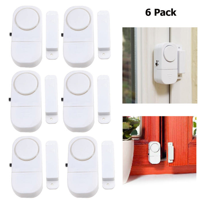 Pack of 6 Security Window Door Alarm DIY Home Protection Burglar Alert Sensor !!