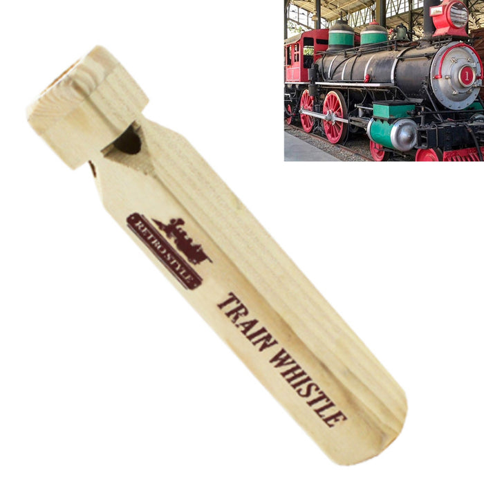 Iron Wooden Train Engine Whistle 7 Choo Choo Locomotive Noisemaker Kids Toy NEW