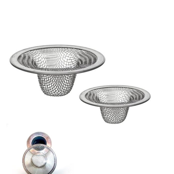 2 Pack Metal Mesh Sink Strainer Drain Stopper Garbage Trap Kitchen Bathroom Tool