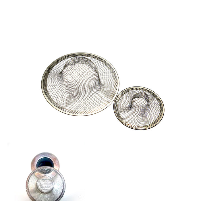 2 Pack Metal Mesh Sink Strainer Drain Stopper Garbage Trap Kitchen Bathroom Tool