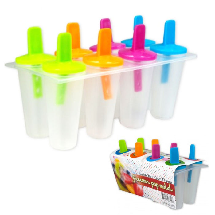 8 Freezer Ice Pop Maker Mold Popsicle Dessert Ice Cream Frozen Pops Cake Treats