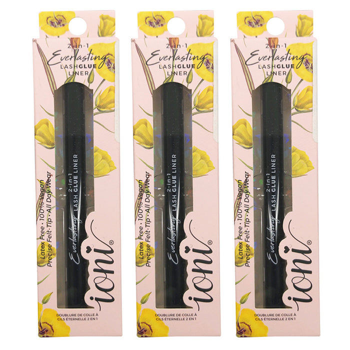 3 Pc Lash Glue Eye Liner Pen Eyelash Extension Adhesive Vegan Latex Free Lasting