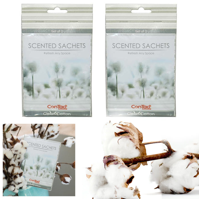 2 Packs Scented Sachet Clean Cotton Drawer Bags Fresh Scent Air Freshener 4 Pc