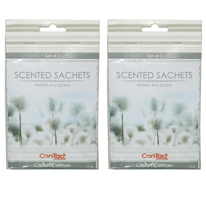 2 Packs Scented Sachet Clean Cotton Drawer Bags Fresh Scent Air Freshener 4 Pc