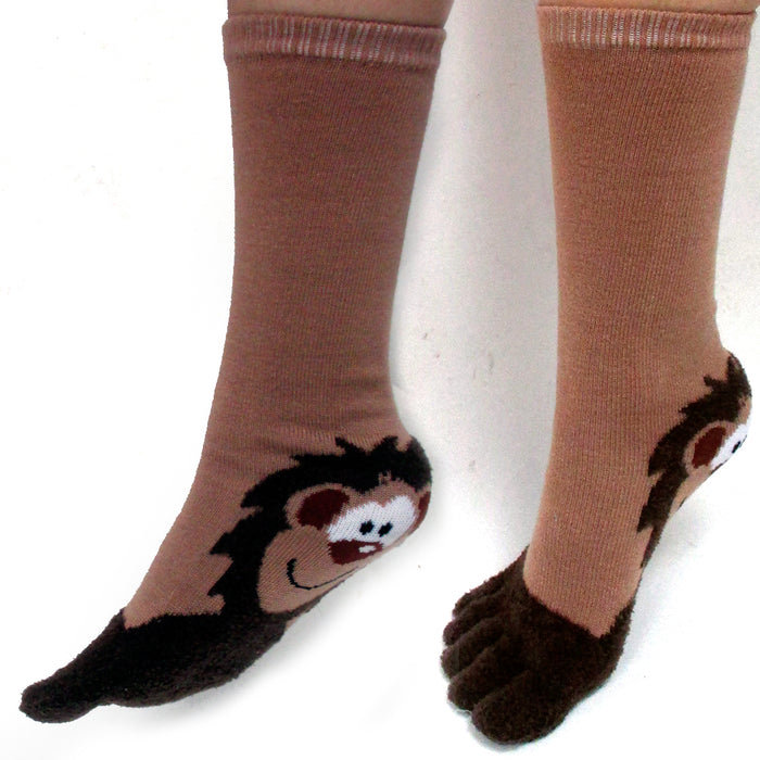 3 Pairs Toe Socks Calf Length Funny Feet Animal Womens Striped Toe Socks Toesox