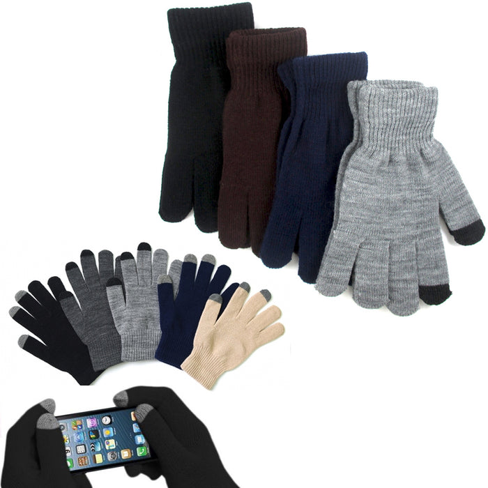 1 Pair Gloves Mittens Stretch Smartphone Texting Touch Screen One Size Insulated