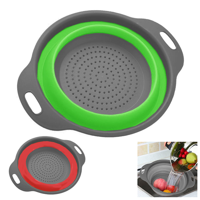 1 X Collapsible Strainer Colander Silicone Bowl 11.8" Kitchen Sink Drainer Tool