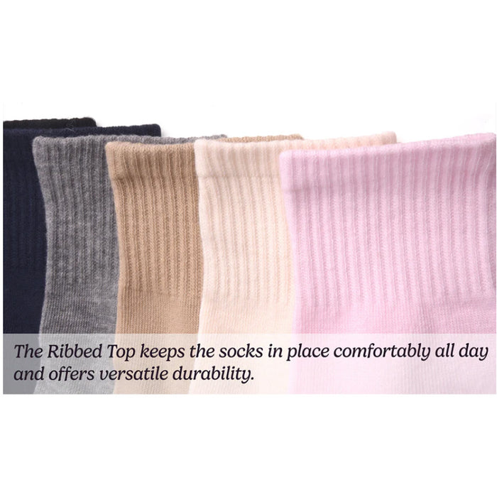 12 Pack Girls Crew Ribbed Socks Kids Girls Dress Casual Solid Asst Size 6-8years