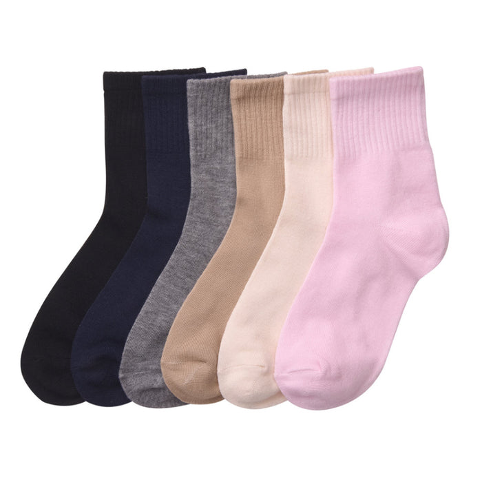 12 Pack Girls Crew Ribbed Socks Kids Girls Dress Casual Solid Asst Size 6-8years