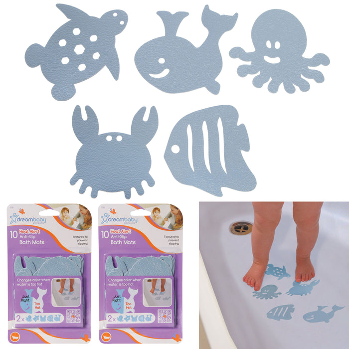 20 Non-Slip Bath Tub Sticker Pad Mats Temp Color Change Animal Anti Skid Shower