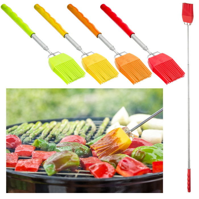 2 Silicone Basting Brush Extendable Telescopic Tool Cooking Utensil Pastry Sauce