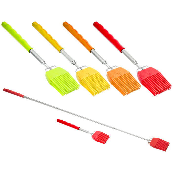 2 Silicone Basting Brush Extendable Telescopic Tool Cooking Utensil Pastry Sauce