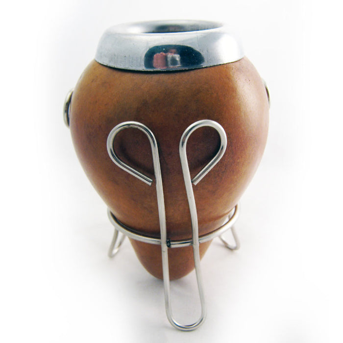 Traditional Argentine Mate with Stand easy pouring with Metalic Straw