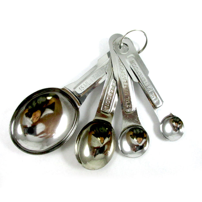 Stainless Steel Measuring Spoons Set of 4 Piece Including 1/10 tsp, 1/2 tsp, 1 tsp, 1 Tbsp for Measuring Dry and Liquid Ingredients