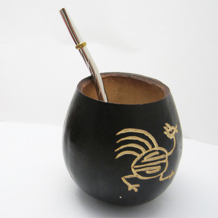 Mate Gourd Yerba Tea Cup With Bombilla Straw Set Artesian Handmade Detox Drink