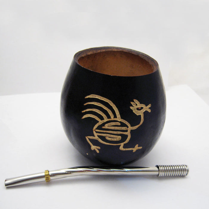 Mate Gourd Yerba Tea Cup With Bombilla Straw Set Artesian Handmade Detox Drink