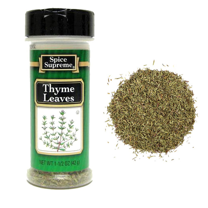 2Pc Spice Supreme Thyme Leaves Seasoning 1.5 Ounce Jar Cooking Dry Meats Veggies