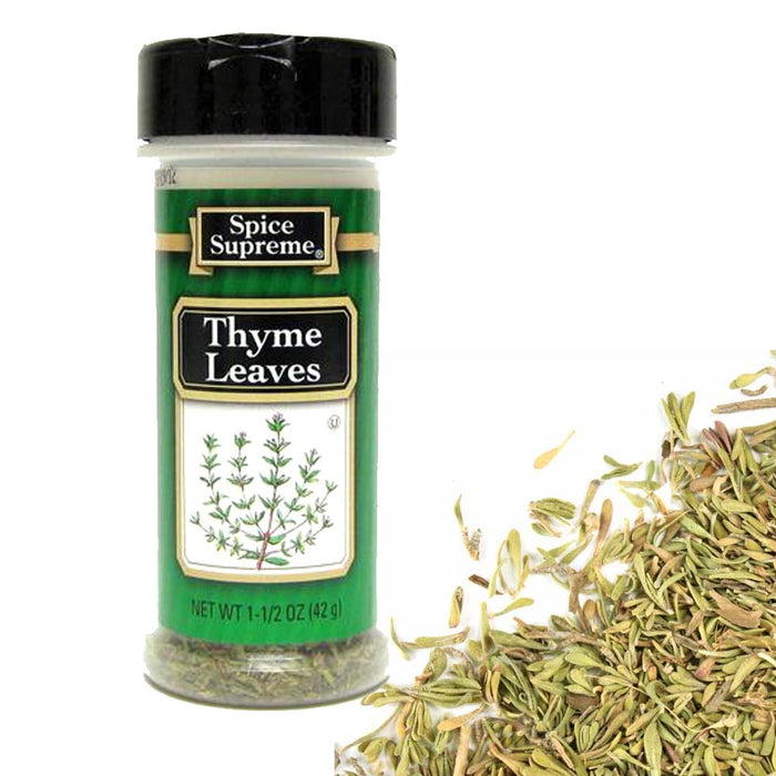 Spice Supreme Thyme Leaves Seasoning 1.5 Ounce Jar Cooking Dry Rob Meats Veggies