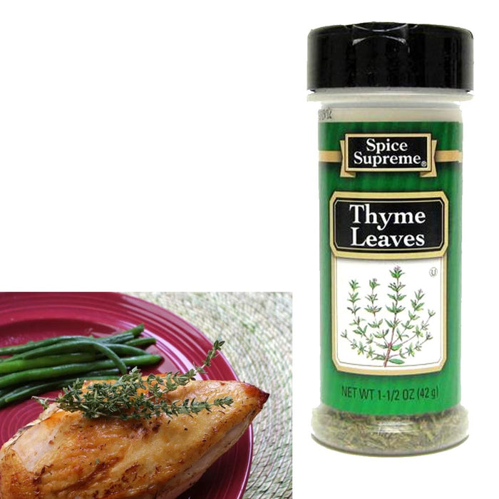 Spice Supreme Thyme Leaves Seasoning 1.5 Ounce Jar Cooking Dry Rob Meats Veggies