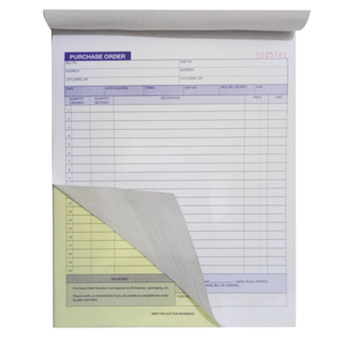 1 Purchase Order Book Carbonless Receipt Record 2 Part 30 Sets PO Duplicate Copy