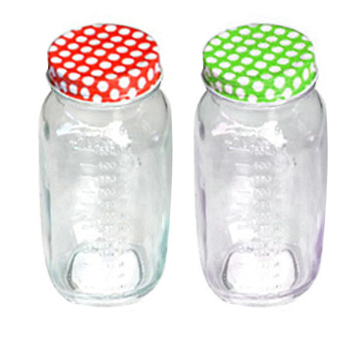 3 Clear Glass Jars Set 750 ml Mason Wide Mouth Lids Jelly Canning Pint Candles