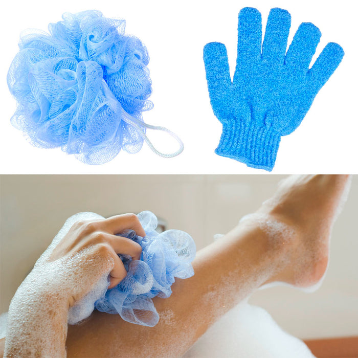 12Pc Shower Bath Glove Mesh Ball Wash Skin Massage Scrub Loofah Body Scrubber