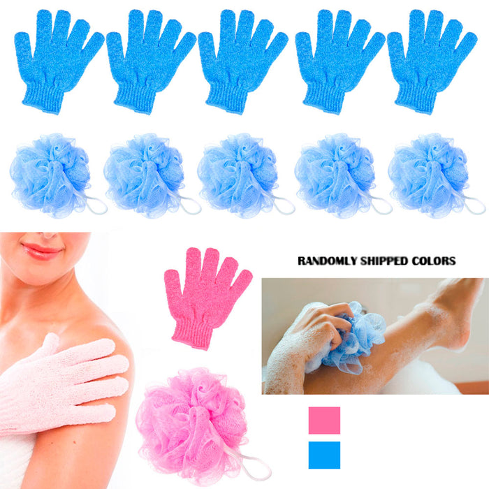 12Pc Shower Bath Glove Mesh Ball Wash Skin Massage Scrub Loofah Body Scrubber