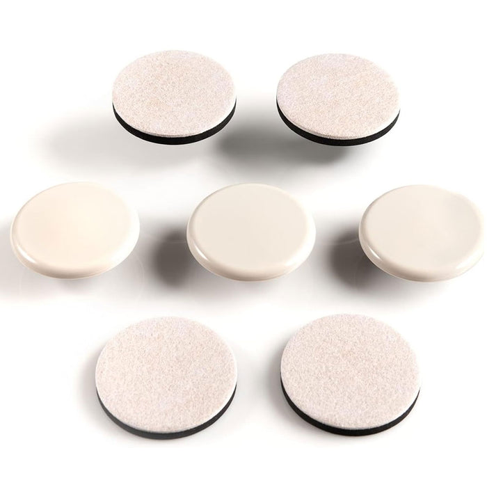 16 Furniture Glides Sliders 3.5" Round Multi Surface Felt Pad Floor Protector