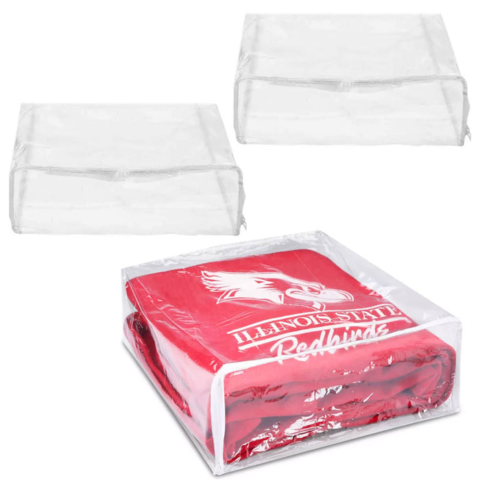 2 Clear Zipper Vinyl Blanket Storage Bag Shield Clothes Dust Dirt Home 15X18X6