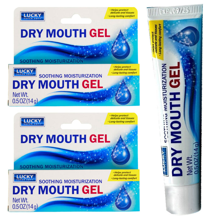 2 Pk Dry Mouth Moisturizing Oral Gel Soothing Relief Sugar Free Unflavored 0.5oz