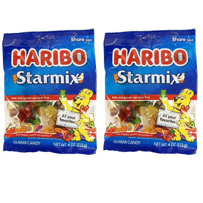 2 Bags Haribo Starmix Gummies Gummy Soft Fruit Chewy Candy Gummi Treat 4oz Each