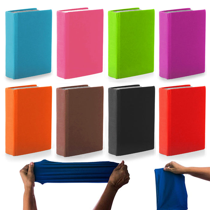 2 Stretchable Book Covers Classroom Textbook Protection Colors Washable Reusable