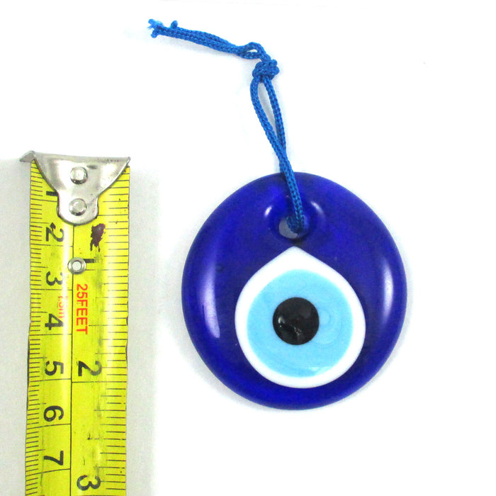 Blue Glass Evil Eye Hamsa Protection Amulet Luck Wall Hanging Decorations 2 1/4