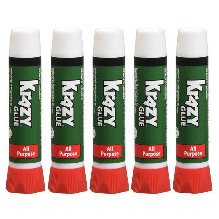 5 Pack Krazy Glue Instant strong Super Glue crazy fast Tube All Purpose Repair