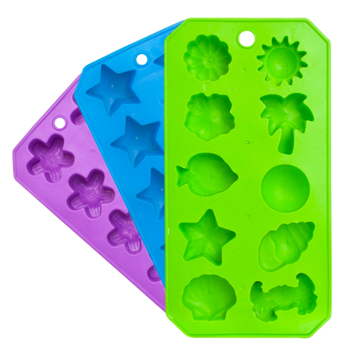 3PC Silicone Mold Chocolate Ice Cube Tray Fondant DIY Soap Candy Maker Set