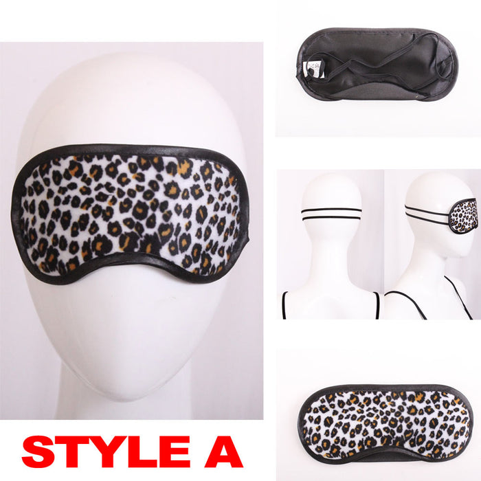 3 PC  Luxury Animal Print Sleeping Eye Mask Blindfold Shade Travel Sleep Aid Cover Rest Nap