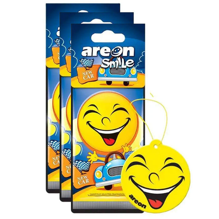 3 AREON Smile Funny Car Air freshener Emoji Hanging New Car Scents Long Lasting