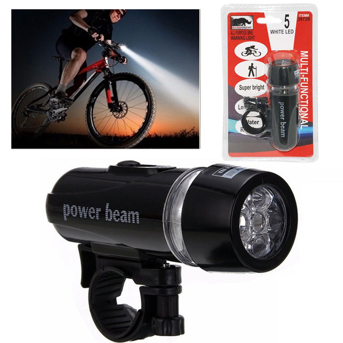 1 Pc 5 LED Bicycle Bike Front Head Light Lamp Torch Flashlight Waterproof Dive