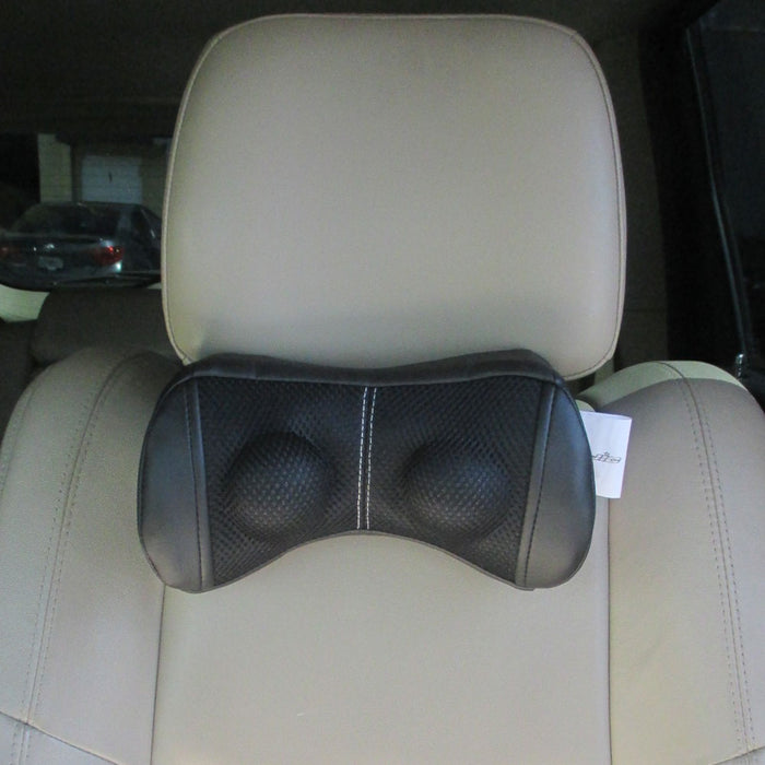 1 Head Neck Car Pillow Travel Auto Seat Rest Leather Cushion Pad Headrest Bone