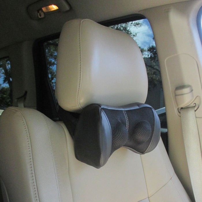 1 Head Neck Car Pillow Travel Auto Seat Rest Leather Cushion Pad Headrest Bone