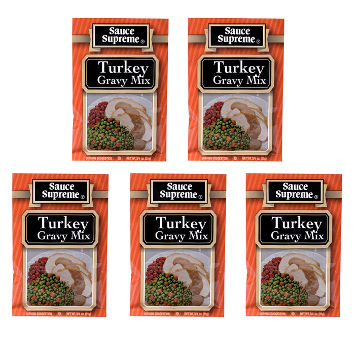 5 X Sauce Supreme Turkey Gravy Mix Seasoning Packet Cooking Thanksgiving Dinner