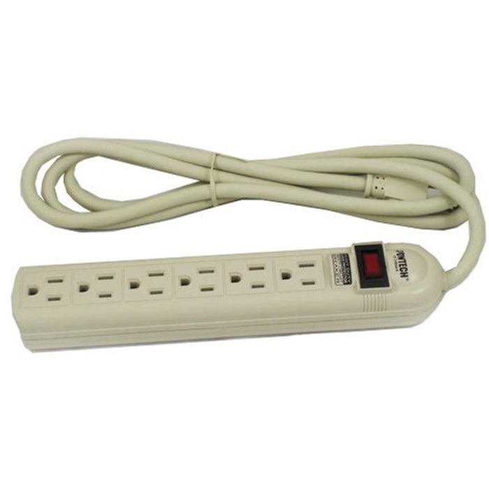 6 Outlet Power Strip With Surge Protection 6 ft Cord 6outlet 90 Joules New UL  !