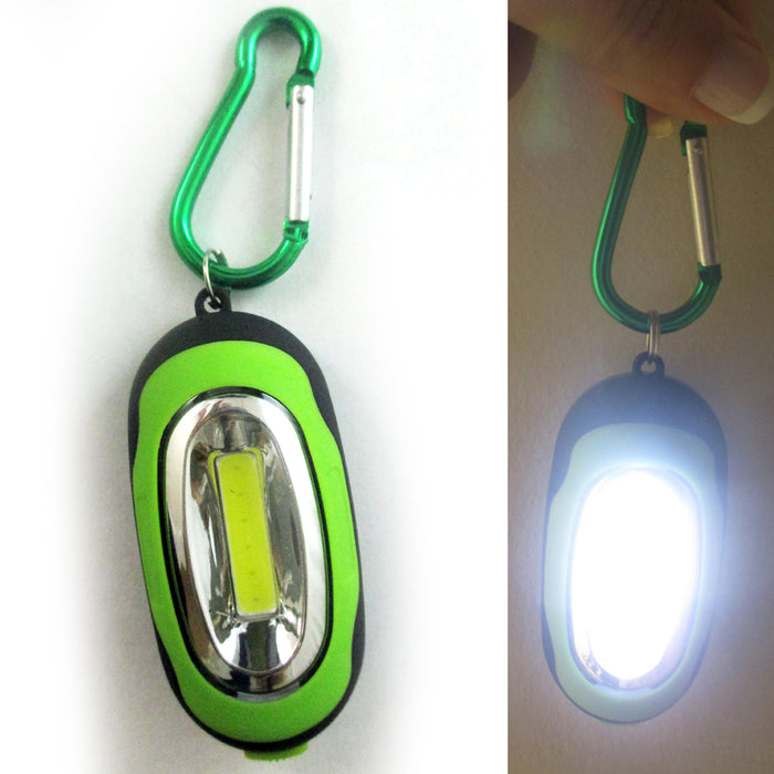 1 Flashlight Keychain Portable COB LED Carabiner Camping Light Hiking Torch Gift