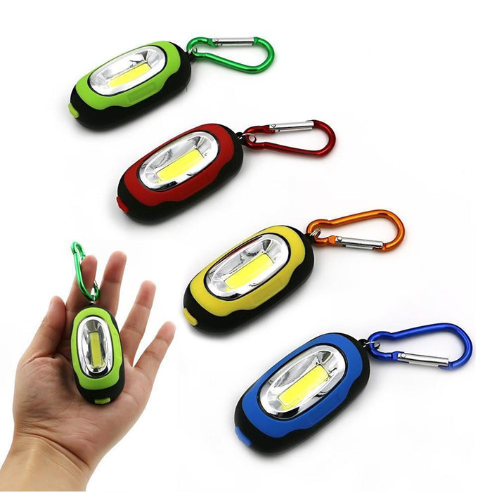 1 Flashlight Keychain Portable COB LED Carabiner Camping Light Hiking Torch Gift