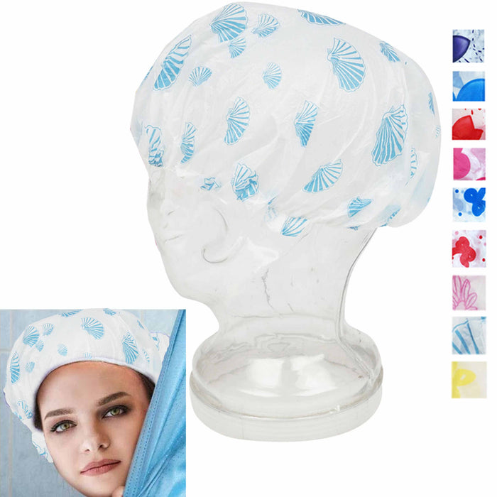 24 Lot Shower Cap Womens Bath Hat Waterproof Elastic Band Protects Hair Home New