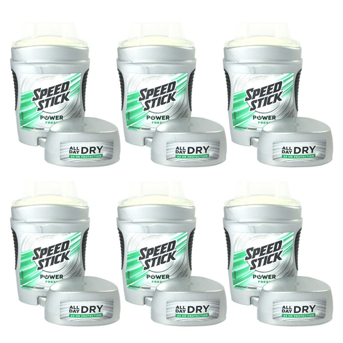 6 Speed Stick Men Deodorant Power Fresh 24 Hour Protection Antiperspirant Sports