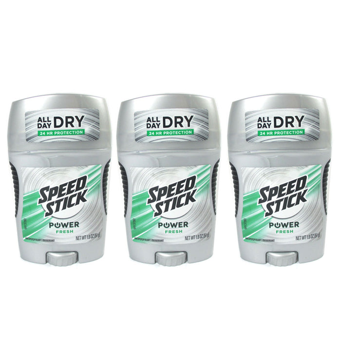 3 Speed Stick Men Deodorant Power Fresh Antiperspirant Sports 24 Hour Protection