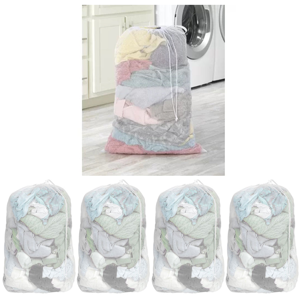4 Pack Mesh Laundry Bags Wash Delicates Lingerie Zipper Storage