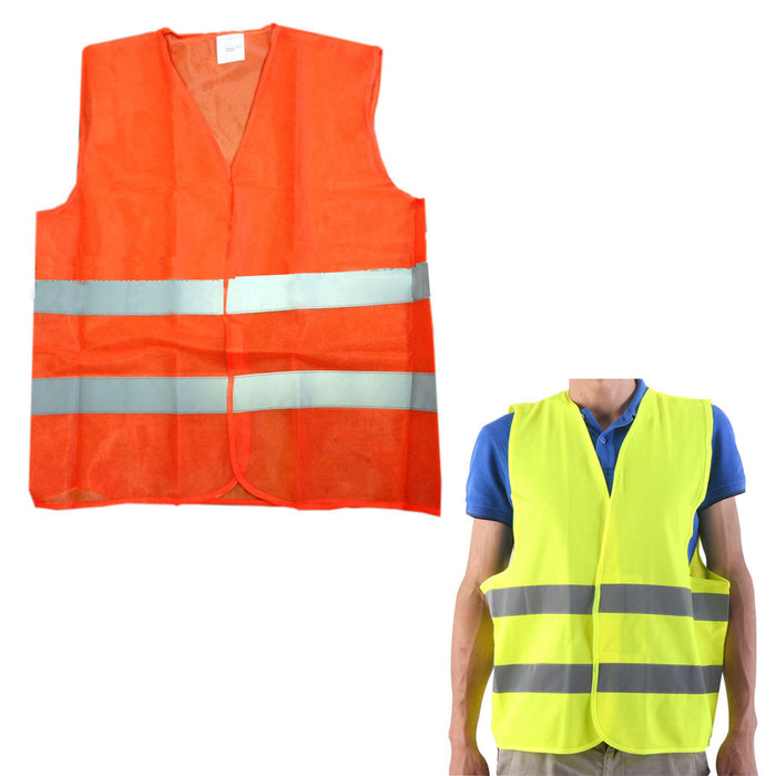 New Construction Traffic Safety Vest Mesh School Hunting Orange Yellow One Size